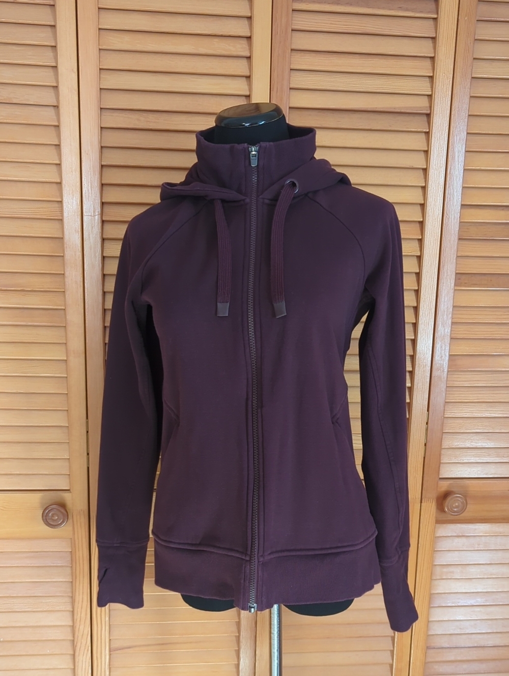 Athleta Dark Purple Full Zipper Hoodie With Pockets Zipper Pocket Size Medium